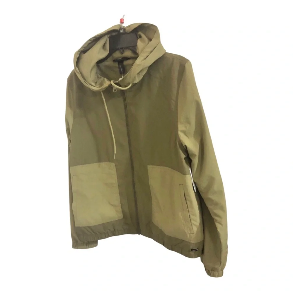 Volcom olive moss green in a breeze hooded windbreaker‎ size large new